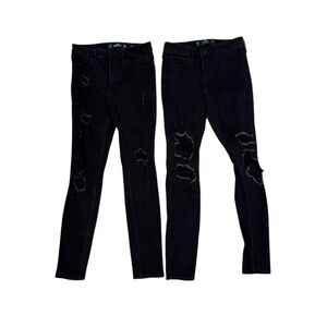 Hollister black distressed skinny jeans bundle